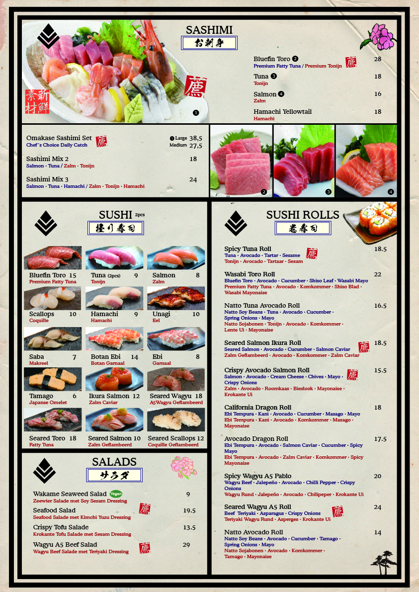 Sushi store kushi menu